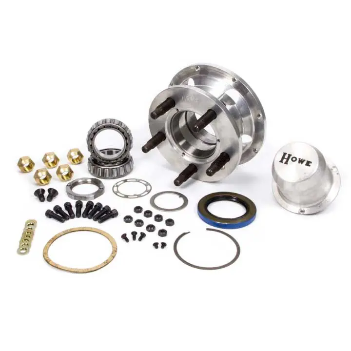 Small 5X5 Aluminum Front Hub Kit with Dust Cover