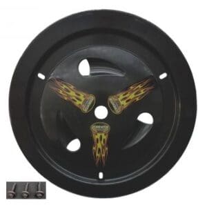 Black Dominator Ultimate Racing Vented Wheel Cover Real Style 15″