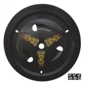 Black Dominator Ultimate Racing Vented Wheel Cover Real Style 15″