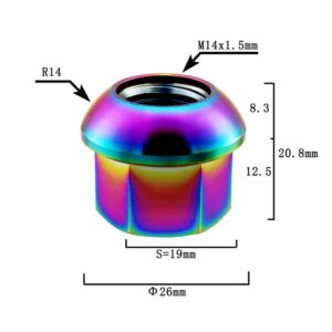 M14 Titanium Open End Lug Nuts